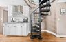 Stairway with wood finished floors