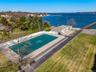 Drone / aerial view of a nearby body of water