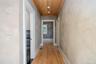 Hall featuring wood ceiling and white oak, wood floors