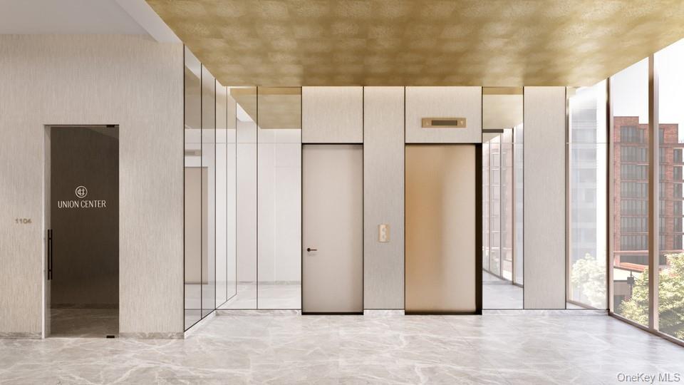 Unfurnished bedroom featuring floor to ceiling windows, access to exterior, and visible vents