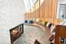 Sunken LR fireplace seating area.