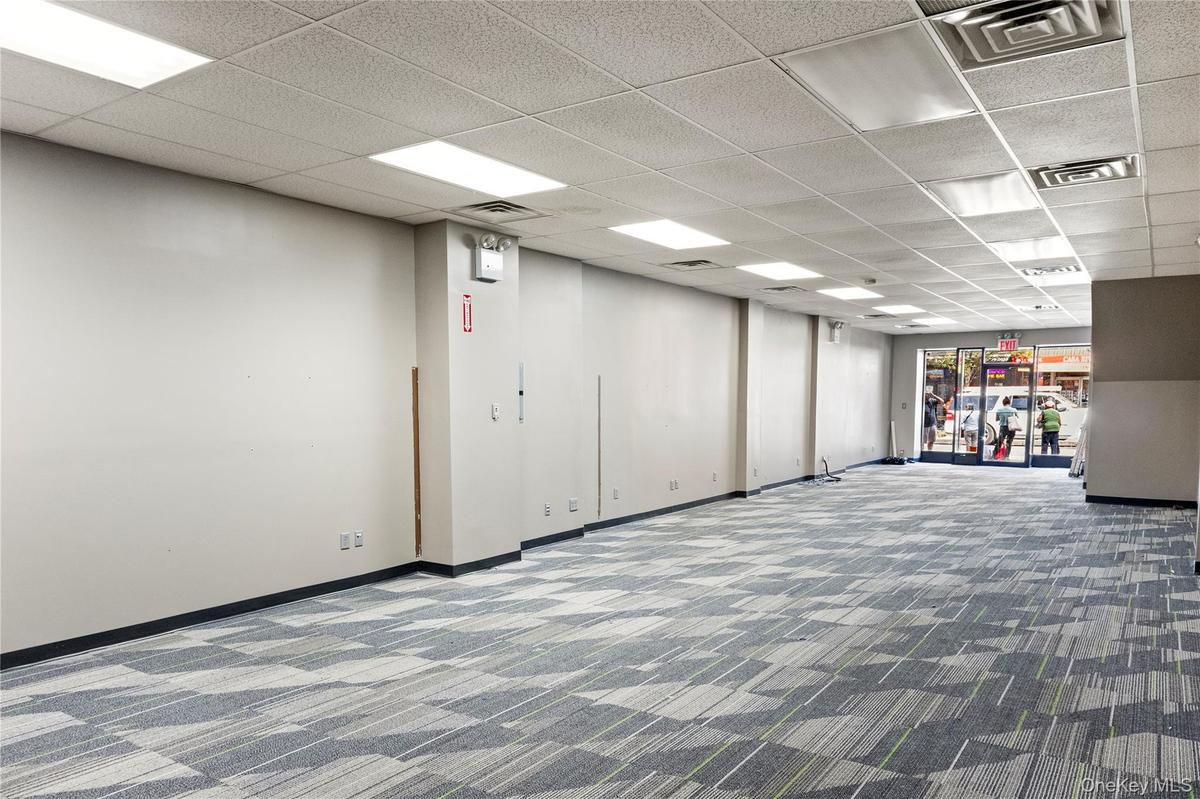 Below grade area featuring carpet and a paneled ceiling