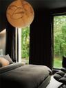 Guest Bedroom 2 w/ floor to ceiling windows and Luxury European Light Fixture.