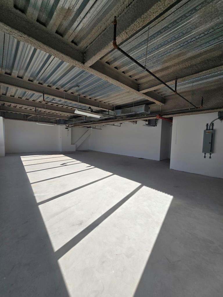 Garage featuring electric panel