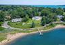 Aerial View - virtually staged floating dock in cove