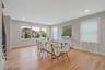 Dining area featuring light wood-style flooring and recessed lighting