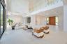 Open-Concept Living Room | Double-Height Glass Wall | Designer Pendants | Pinecrest FL