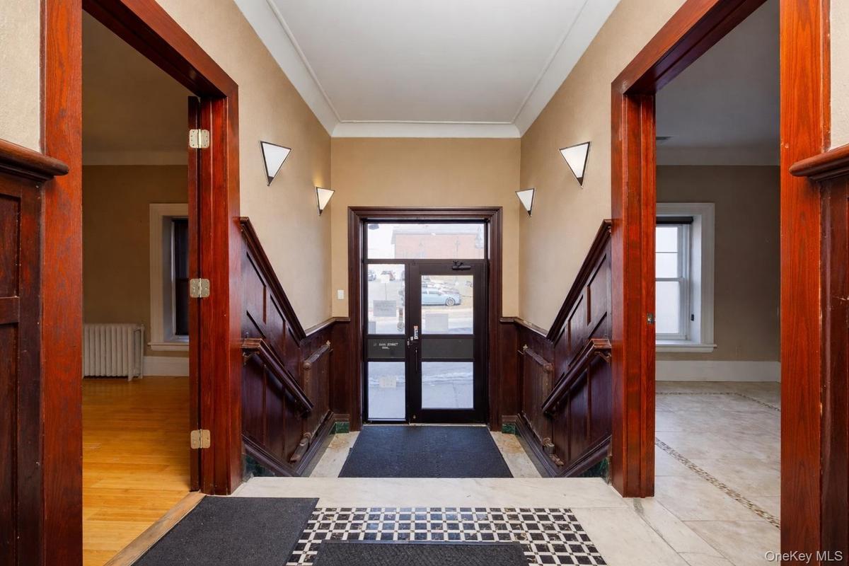 Main entrance located directly off Main Street, offering easy access and excellent visibility.