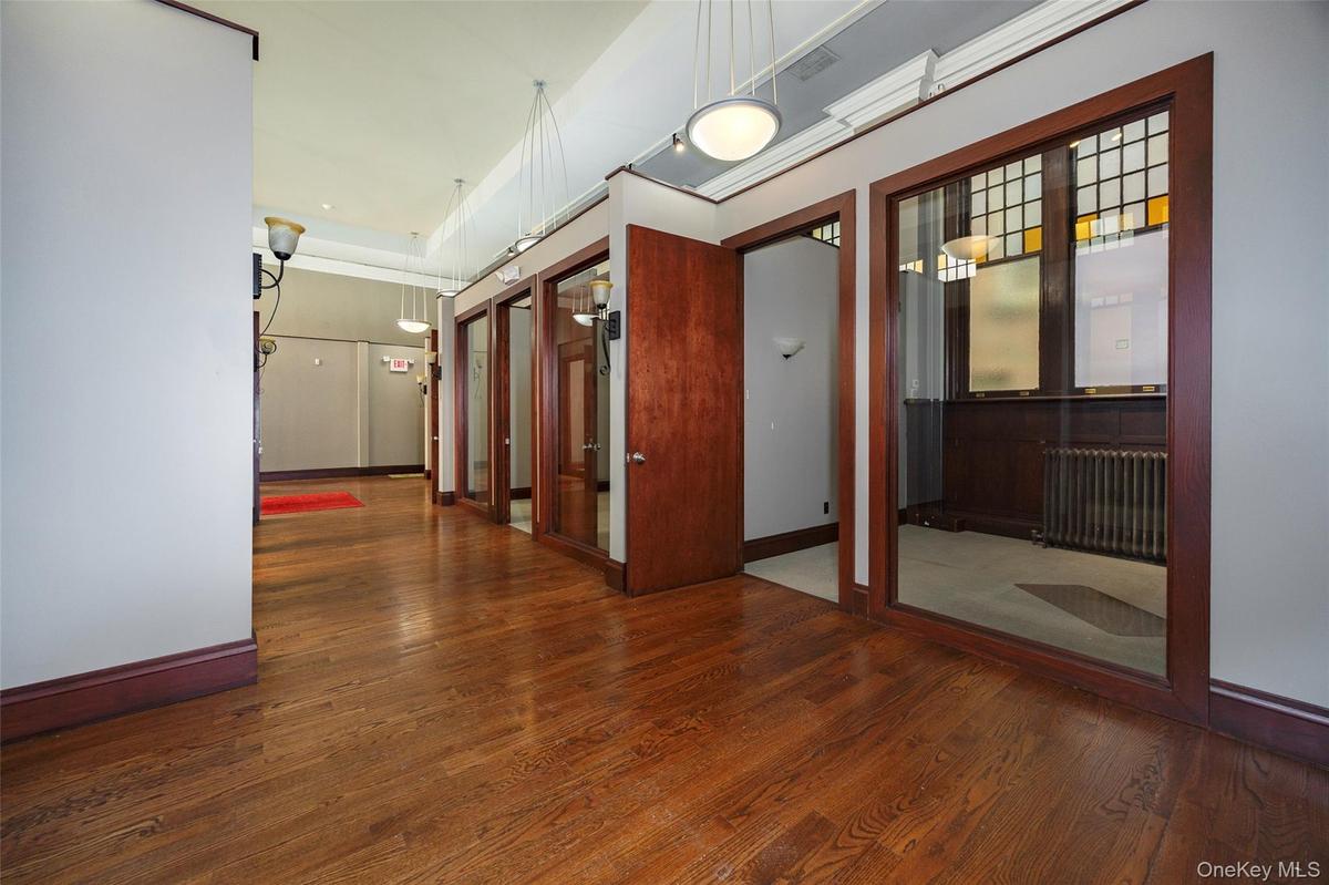 The first floor includes multiple offices, a professional reception area, handicap accessibility, an IT room, and a handicap-accessible restroom. Rear