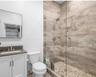 Seamless walk in showers everywhere.