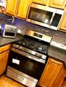 Gas range stove in first floor apartment