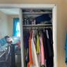 Rear Apt's spacious closet in primary bedroom