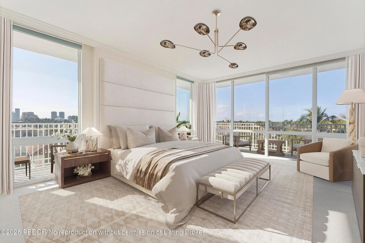 Virtually Staged alternative primary bedroom