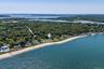 Aerial view of expansive coastline