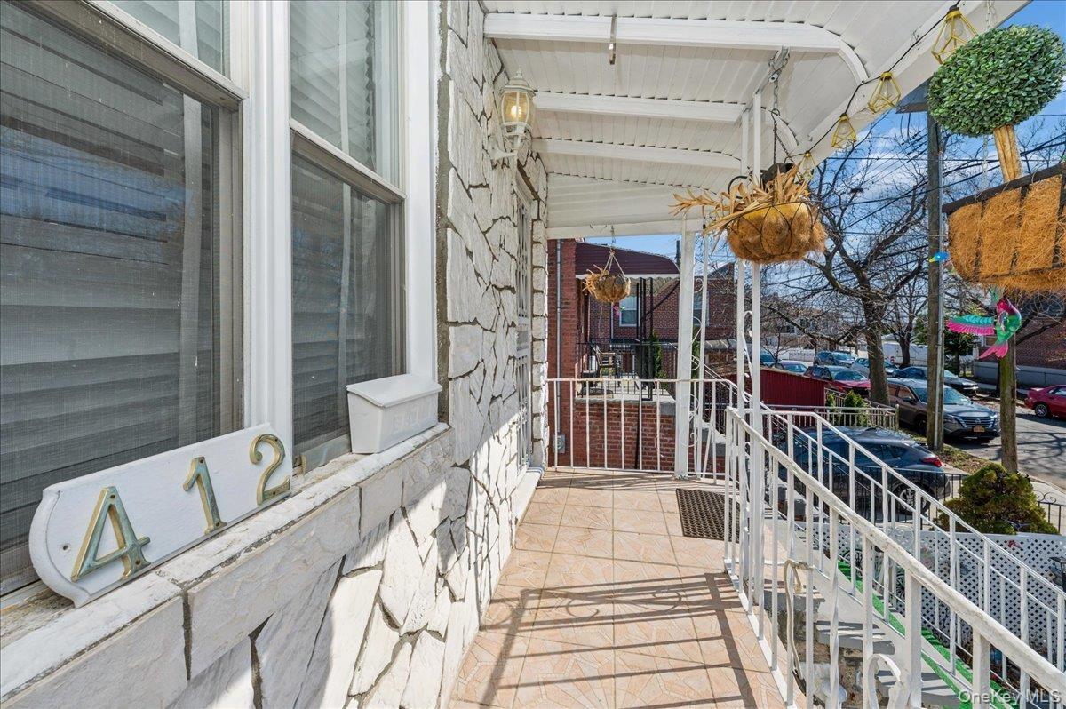 View of covered porch