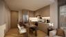 Kitchen featuring modern cabinets, light wood-type flooring, light brown cabinets, recessed lighting, and stainless steel oven