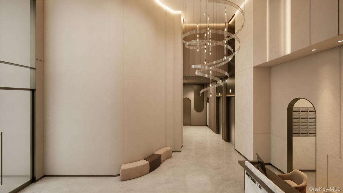 Hallway with a high ceiling