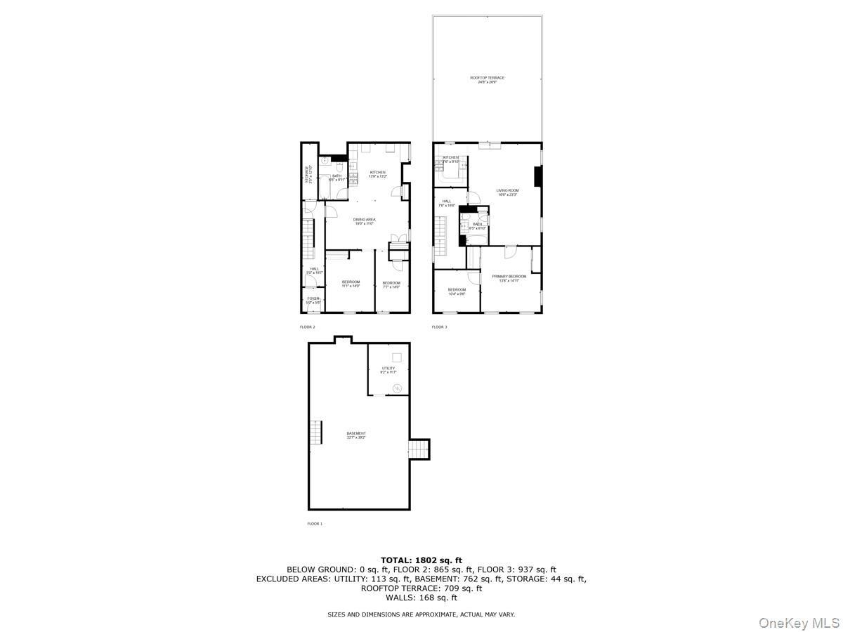 basement, ground floor, and second floor - no 3rd floor plan shown here.