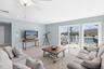 Comfortable gathering space ideal for entertaining after a day on the water