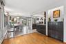 Kitchen featuring light wood-type flooring and pendant lighting