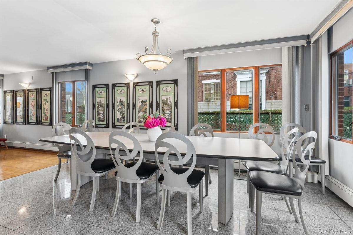 Dining area with granite tiled floors