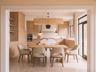 Gourmet kitchen with custom cabinetry, quartz counters and chef’s appliances. Including Wolf range, Sub Zero refrigerator and Bosch dishwasher.