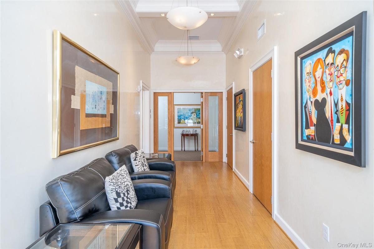The Street Level Lobby on Pondfield Road provides access to the Upper Retail Art Gallery and both the lower and second-floor levels.