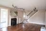 Fireplace and gorgeous wood floors,