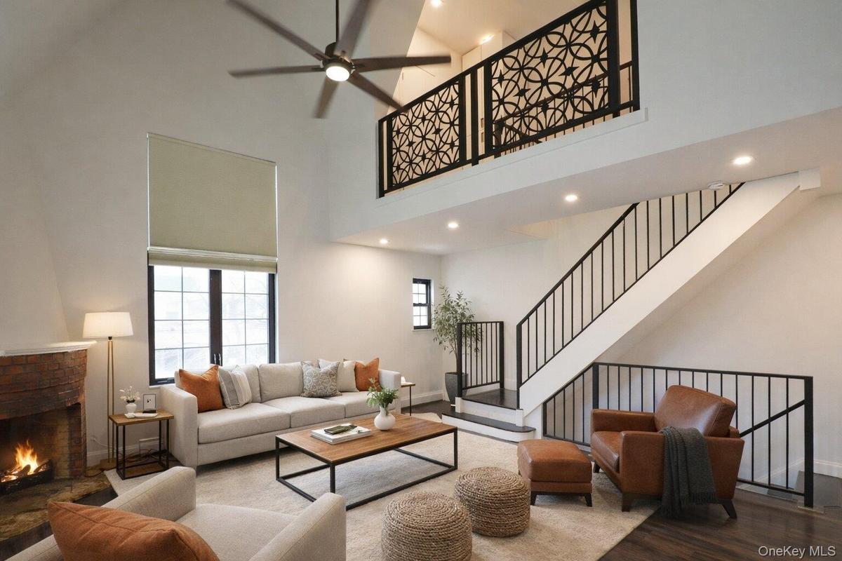 Virtually staged living room
