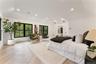 Bedroom featuring recessed lighting and lofted ceiling