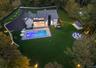 View from above of property with a pool area