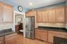 Kitchen is fully equipt with sleek stainless steel appliances
