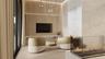 A refined lounge area centers around the fireplace, complemented by a built-in bar for private entertaining. Soft architectural lighting and custom pa