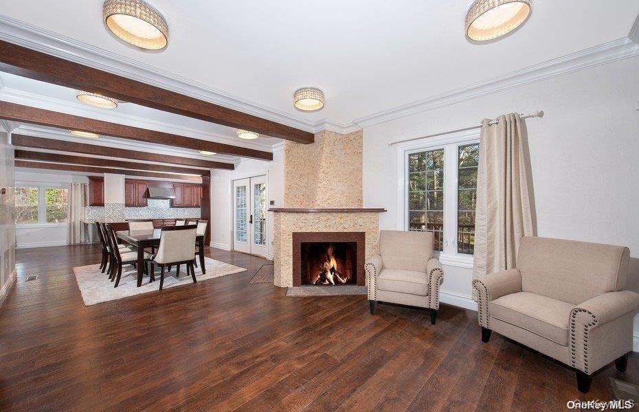 Addl sitting off Dining Room with fireplace