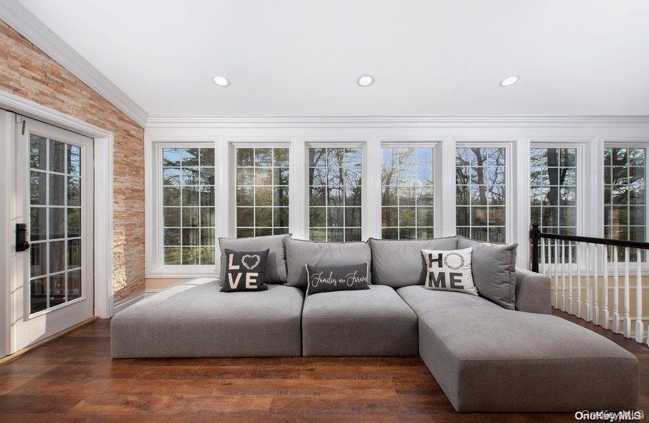 Sitting Room with French doors to yard and deck
