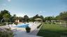 A resort-caliber poolscape featuring a waterfall feature, integrated spa, and sunken lounge sets the stage for elevated outdoor living. The adjacent p