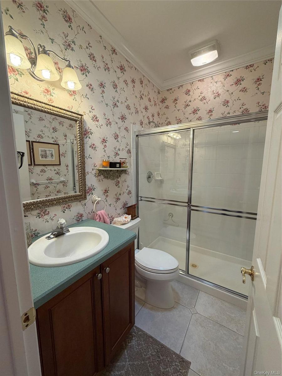Full bath, main floor, wash up after a day out, or fun tinkering near the garage and basement