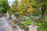 rear bluestone patio extends length of the house