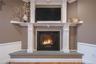 Detailed view of the gas fireplace.