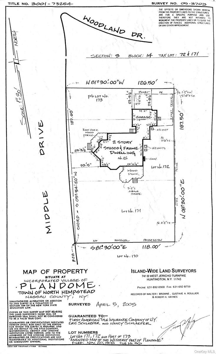 Survey includes 2 lots
