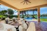 Outdoor Patio overlooking pool and lake