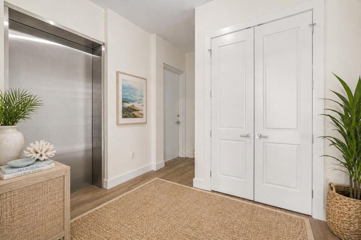 Virtually Staged Private Elevator Entrance