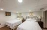 Finished room with recessed lighting and a drop ceiling