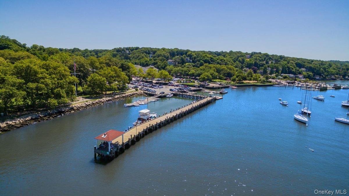 Waterfront setting featuring town dock and gazebo off Main Street Northport