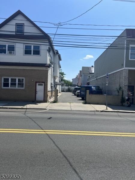 right side with parking spaces