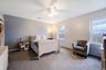 Ceiling fan,. natural light and large closet