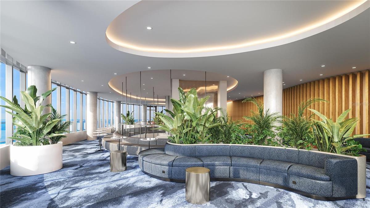 46th-floor Sky Lounge provides an extraordinary setting high above the city