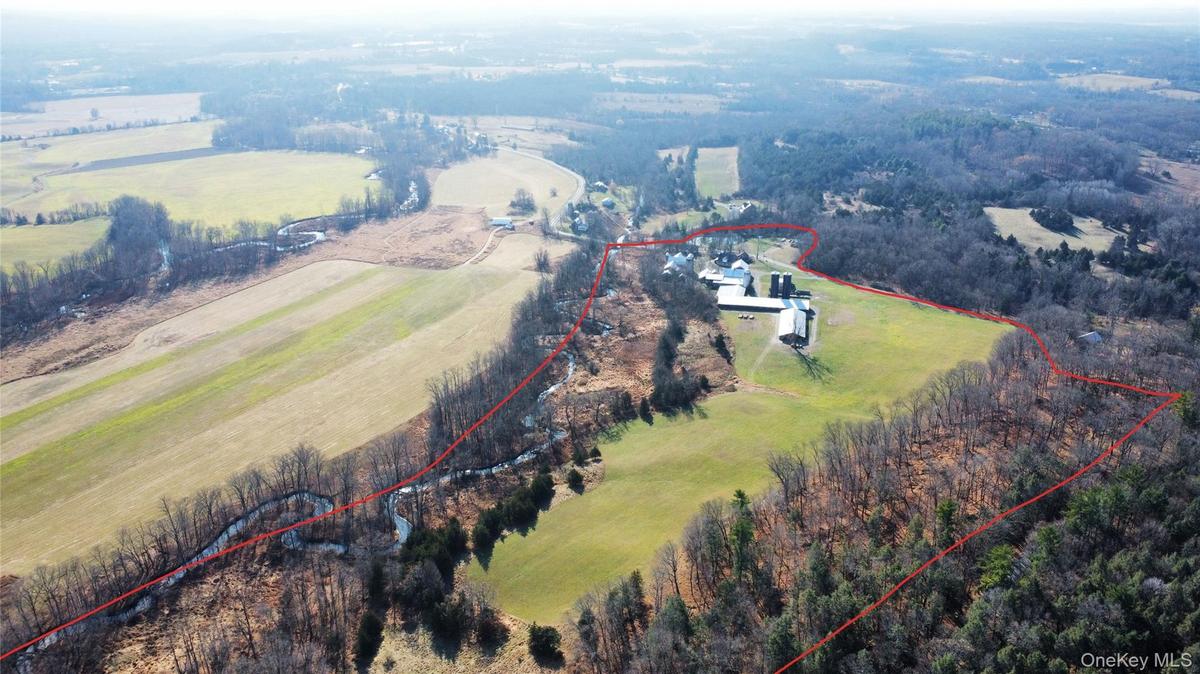 Aerial view with a rural view
