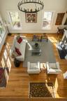 View of the living room looking down from the loft