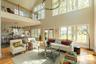 View of the living room and loft on the south side of the home